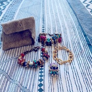 Anthropology unique bracelets and ring